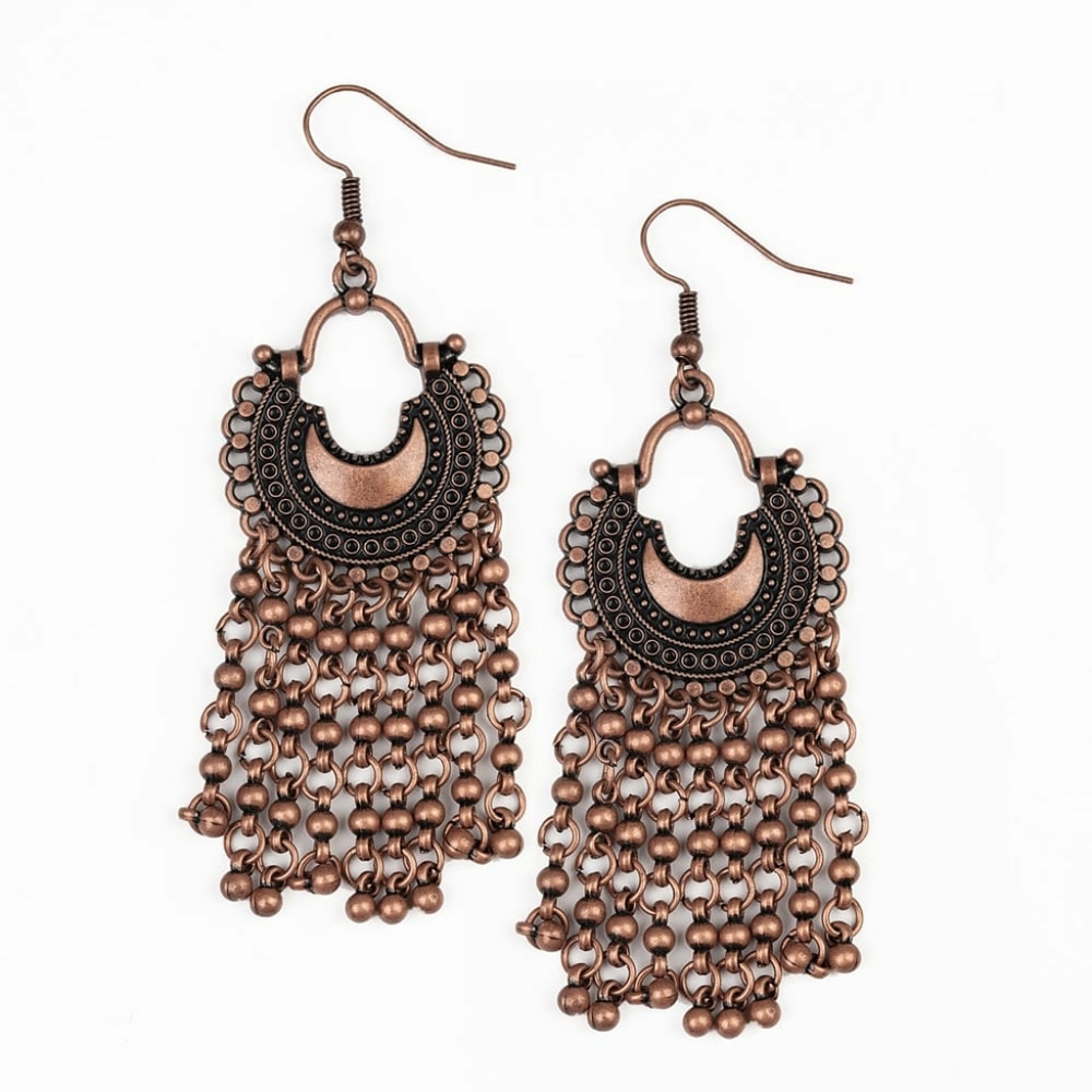 Copper Chandelier-Like Earring